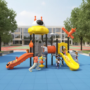 <span class=keywords><strong>Parc</strong></span> d'aventure en plein air avec toboggan et balançoires en PVC et acier pour les zones résidentielles publiques, les écoles et les garderies - Product Image 4