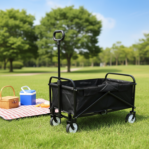 Chariot pliable 280l, capacité de 330lbs, chariot utilitaire pliable extra large pour le camping et le jardin - Product Image 5