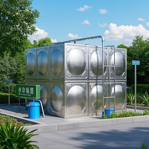 Réservoir de stockage d'eau en métal de panneau d'acier inoxydable pour des usines de fabrication - Product Image 1