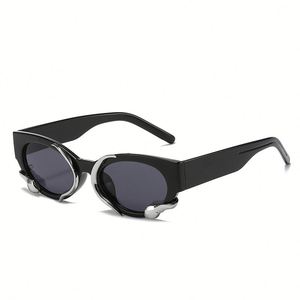 Lunettes de soleil rectangulaires de luxe Steampunk pour femmes, avec logo personnalisé, monture petite, décor serpent, style punk, vente en gros - Product Image 6