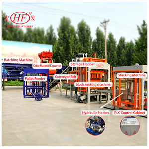 เครื่องผลิตเสาคอนกรีต HongFa QT5-15 ขนาดกลาง กำลังการผลิต 12000-22000 ชิ้นต่อวัน สำหรับสถานที่ผลิตบล็อกกลวง - Product Image 3