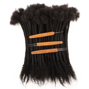 Vastdreadlocks 0.4cm 0.6cm 0.8cm dreadlocks artificielles, vente en gros de cheveux humains dreadlocks bon marché loc cheveux humains extrémités bouclées - Product Image 3