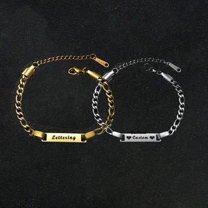 Pulsera de Acero Inoxidable Curvada, Personalizable, Lisa, Larga, con Espacio en Blanco para Grabar con Láser, con Nombre - Product Image 4