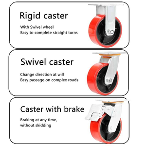 1 Tonne Industrielle Lenkrolle Extra Schwerlast Pulverbeschichteter Gusseisenkern <span class=keywords><strong>PU</strong></span>-Transportrollen Breite 50mm Maschinentransport - Product Image 4