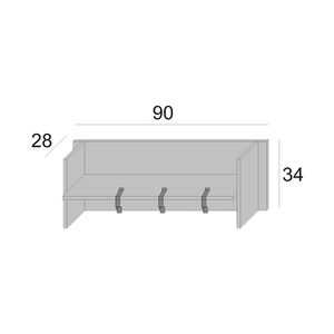 Porte-manteaux moderne à 3 crochets avec grande étagère Tiroirs de rangement pour meubles de salon pour enfants, école, repas ou hôtel - Product Image 3