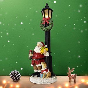 <span class=keywords><strong>Farola</strong></span> <span class=keywords><strong>de</strong></span> <span class=keywords><strong>Navidad</strong></span> <span class=keywords><strong>de</strong></span> Resina con Diseño <span class=keywords><strong>de</strong></span> Santa Claus, con Brillantina y Luces LED - Product Image 2