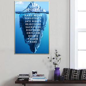 Motivazionale Il Successo Iceberg Stampato Poster <span class=keywords><strong>Natura</strong></span> Foto di Paesaggio della Tela di canapa di Arte Della Parete Citazione Nordic Stampa Sticker Da Parete Palestra Decor - Product Image 2