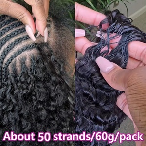 <span class=keywords><strong>Cheveux</strong></span> en vrac pré-divisés <span class=keywords><strong>pour</strong></span> le tressage, <span class=keywords><strong>cheveux</strong></span> humains à ondulation profonde, extensions de <span class=keywords><strong>cheveux</strong></span> au crochet sans nœuds, tresses 60 grammes/lot, tresses bohèmes invisibles - Product Image 5