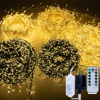 8 Modi Feuerwerkslichterkette Grüner Draht Warmweiße Stecker-Lichterkette für Innen und Außen Weihnachts- und Geburtstagsbeleuchtung
