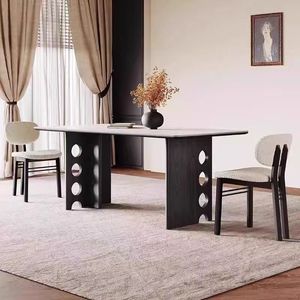 Conjunto de muebles de comedor de Fresno mediterráneo, juego de muebles de comedor rectangulares con 6 sillas para restaurante - Product Image 2