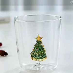 Ly Giáng Sinh hai lớp bán buôn có nắp, ly cà phê thủy tinh chịu nhiệt, ly Giáng Sinh thủy tinh borosilicat cao cấp, có thể tùy chỉnh - Product Image 4