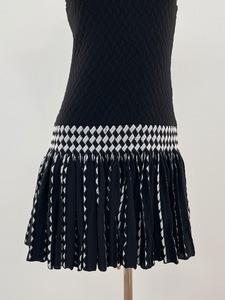 AIMEISI <span class=keywords><strong>Abbigliamento</strong></span> Femminile, <span class=keywords><strong>Elegante</strong></span> Vestito Corto Senza Maniche in Maglia con Motivo Jacquard a Quadri per Donne - Product Image 4