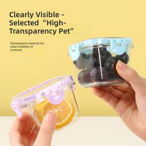 Portable Transparent Divided Food Container Food Safe Mini Fridge Organizer for Fruit <b>Pickle</b> Sauce Kid Snack Outdoor <b>Packing</b> - Product Image 2