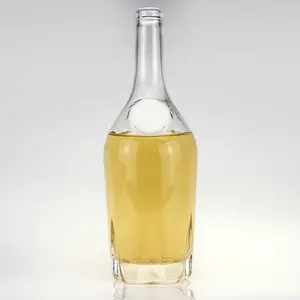 700毫升750毫升1L 25盎司保龄球高端透明朗姆酒玻璃瓶与软木烈酒酒瓶威士忌伏特加