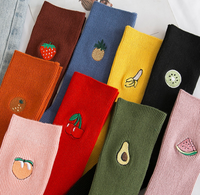 Socken Lucu untuk Anak Perempuan, Set Hadiah Katun Penuh Corful Alpukat Kartun Buah untuk Anak Perempuan