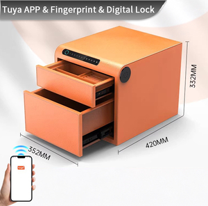Coffre-fort intelligent CEQSAFE à écran tactile avec empreinte digitale, boîte de sécurité électronique à double couche avec mot de passe numérique - Product Image 1