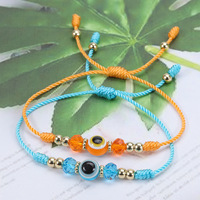 Pulsera Trenzada con Ojo Turco CYNYA, Ajustable, con Cuentas de Cristal, Amuleto de la Suerte para Mujeres y Hombres, Joyería de Moda
