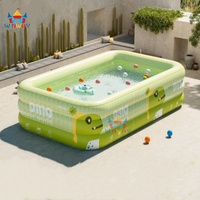 Grande piscine gonflable à motif de dinosaure, piscine pour enfants, spa, matériau PVC durable, 1,4x2,1m, garantie 3 ans pour la famille