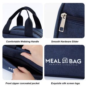Sac à lunch isotherme réutilisable et écologique pour adultes, sac à lunch thermique imperméable en tissu Oxford avec film en aluminium, avec logo - Product Image 5