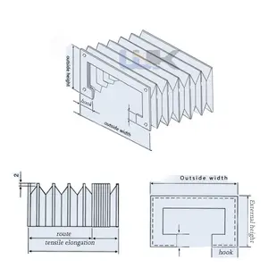 PU coated fabric machine flexible telescopic accordion shield guide way slide bellows cover