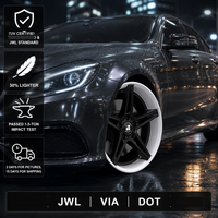 Velg Tempa Monoblock Custom 6061-T6 18 19 20 Inch 5 Palang Metalik Dua Warna Pelek Paduan Bagian Dalam untuk BMW Audi Mercedes Benz
