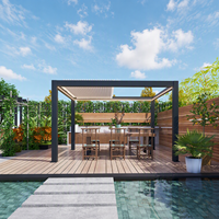 Pergola bioclimatique motorisée extérieure, imperméable, OEM, personnalisable, réglable, rétractable, en aluminium à lames orientables avec système de drainage
