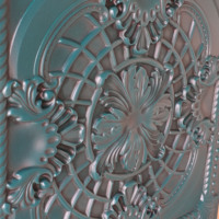 Plaques de plafond artistiques en PVC, panneaux muraux imperméables pour hôtel de luxe léger PL31, couleur cyan antique