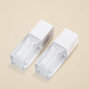 Flacon de fond de teint liquide transparent carré de 30 ml et 50 ml à vente chaude avec pompe, flacon de fond de teint en verre givré pour crème pour le visage - Product Image 3