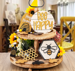 ชุด<span class=keywords><strong>2023</strong></span>เลี้ยงผึ้งแบบข้ามพรมแดนสำหรับสวนสไตล์ผึ้งชนบทถาดประดับชั้นเครื่องประดับไม้ตั้งโต๊ะ - Product Image 3