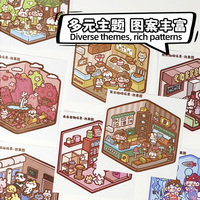 Verschiedene Themen Muzili Zeichentrick figuren Rich Pattern Kids Notebook Washi Material 3D-Szene Aufkleber Buch für Diy