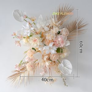 Şampanya fildişi krem için yapay çiçekler düğün için sahte çiçekler düzenleme kemer parti HomeBackdrop allık pembe düğün - Product Image 4