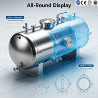 Tanque de Almacenamiento Químico Horizontal SS316L de 500-50000L, Resistente a la Corrosión, para Ácidos, Álcalis y Solventes, con Certificación ASME y CE