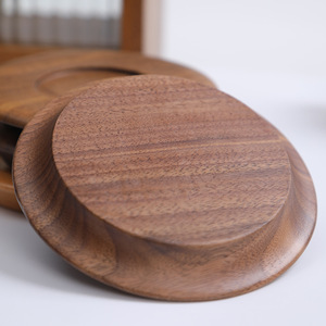Sous-verres en bois de hêtre et noyer, ronds et carrés, isolants thermiques, réutilisables, accessoires pour café et thé - Product Image 3