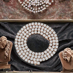 สร้อยคอเทนนิสฮิปฮอปประดับโมอิสซาไนต์ทรงบริลเลียนต์ขนาด 3 มม. และ 4 มม. สำหรับเด็ก ทำจากเงินแท้ 925 พร้อมจัดส่งภายใน 3 วัน - Product Image 3