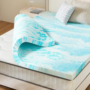 Memory Foam Matratze Topper <span class=keywords><strong>Gel</strong></span> Infused Matratze <span class=keywords><strong>Pad</strong></span> Belüftete Bett Topper Drucken tlastung Rückens ch merzen Bett Kissen Home Textilien - Product Image 1
