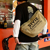 Sac messager en toile, sac à bandoulière en toile, grande capacité, sac bandoulière décontracté pour les trajets quotidiens, logo personnalisé disponible