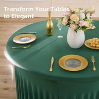 Nappe ronde en tissu élastique tressé motif méduse pour hôtels et événements extérieurs avec jupe antidérapante - Taille et couleur personnalisables