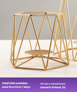 Portavelas de Metal de diseño geométrico para decoración del hogar, candelabro de Metal con forma lineal dorada para decoración del hogar - Product Image 3