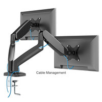 Support double moniteur à ressort à gaz, nouveau modèle, très demandé, avec fixation réglable