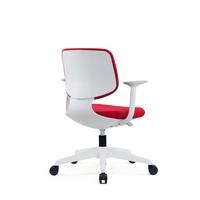 Chaise de bureau de formation moderne de luxe rouge sur mesure, avec dossier mi-haut en maille, idéale pour l'utilisation informatique