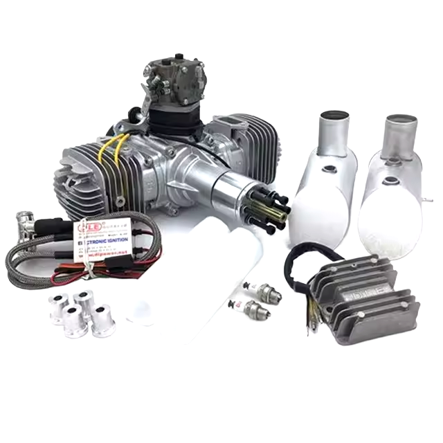 Hot Original DLE120 Gasoline Engine UAV Power System 180W Exhaust CC Twin Cylinder Generation RC Airplane Model FXB