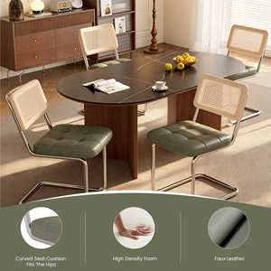 Chaises de salle à manger cantilever modernes en similicuir PU avec pieds en métal – Écologiques et durables pour restaurants, cafés, bistrots - Product Image 5