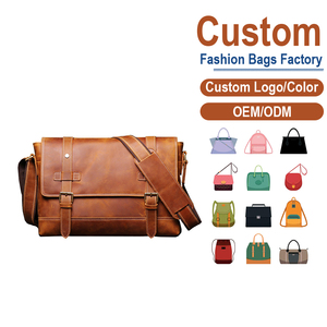 Sac bandoulière en cuir Crazy Horse marron pour homme avec deux boucles |   Fabrication sur mesure OEM/ODM pour les marques vintage et d'extérieur - Product Image 1