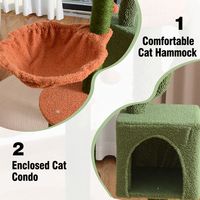 Arbre à chat en bois en forme de cactus avec poteaux à gratter en sisal, condo amovible et lavable, et boule suspendue pour grossistes OEM d'articles pour animaux de compagnie