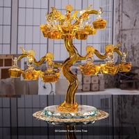 Décoration d'intérieur en cristal : Arbre de richesse en forme de pomme et de lingot, Arbre fruit de la paix - Design moderne et minimaliste, Cadeaux créatifs pour le Nouvel An et les mariages