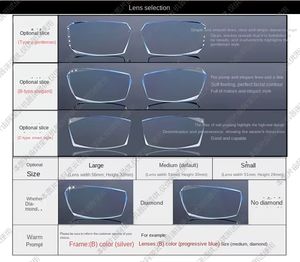 Montura de gafas sin montura de corte de diamante óptico para hombre con lentes graduadas de tinte degradado - Product Image 2