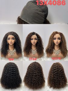 Pelucas de Cabello Humano con Ondas Profundas y Frente de Encaje 13x4 para Mujeres Negras, Peluca de Cabello Humano Virgen Brasileño Rizado Pre-Desplumado - Product Image 2