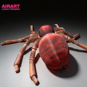 Araña Inflable Negra, Araña Inflable Personalizada con Rayas Rojas y Negras, Decoración de Jardín para Halloween - Product Image 5