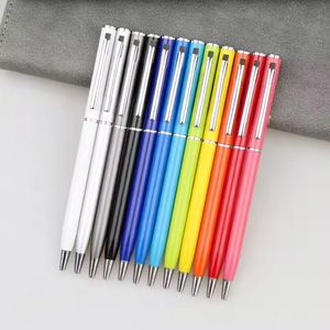 <b>Retractable</b> Metal Ballpoint <b>Pens</b> Office School Promotional Rolling Ball <b>Pens</b> with Custom Logo Multi-color Black Ink - Product Image 2