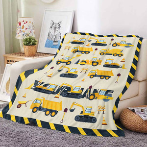 ผ้าห่มพิมพ์ลายรถขุดสำหรับเด็กผู้ชาย ของขวัญตกแต่งห้องนอน ผ้าห่มนุ่มอุ่น ขนาดและดีไซน์สั่งทำได้ - Product Image 3